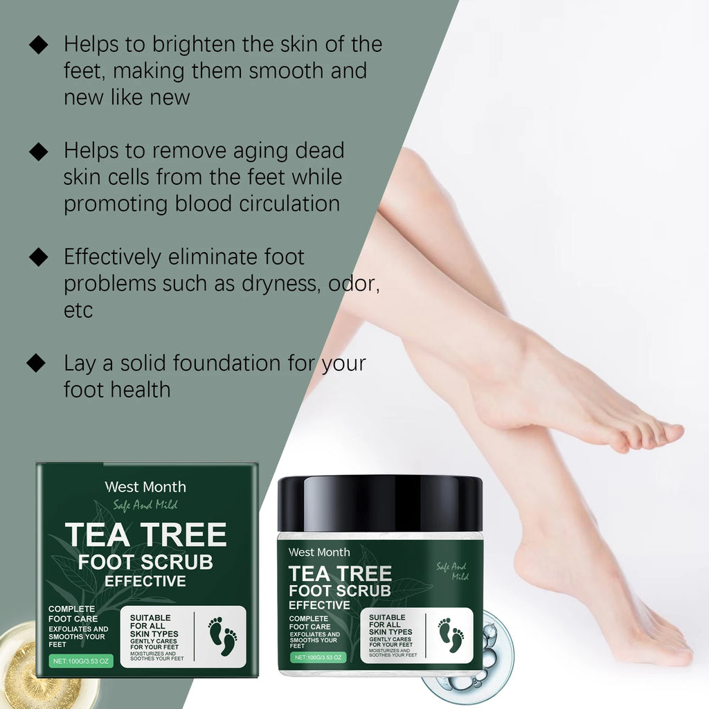 Hoygi Tea Tree Foot Scrub – Exfoliate & Soften Dry Feet Foot Scrub Zpaxo