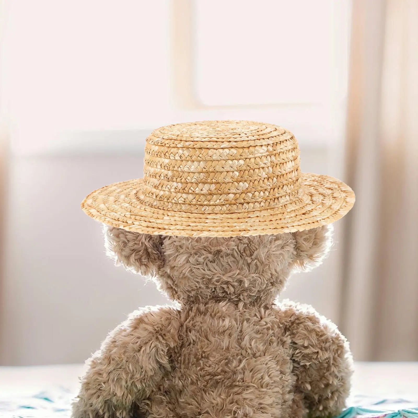 Mini Straw Hat Woven Round Inner Diameter DIY Crafts Photo Prop Small