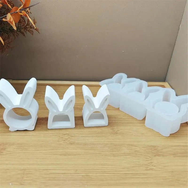 Silicone Molds Hollow Rabbits Plasters Casting Ornament Easters Baking