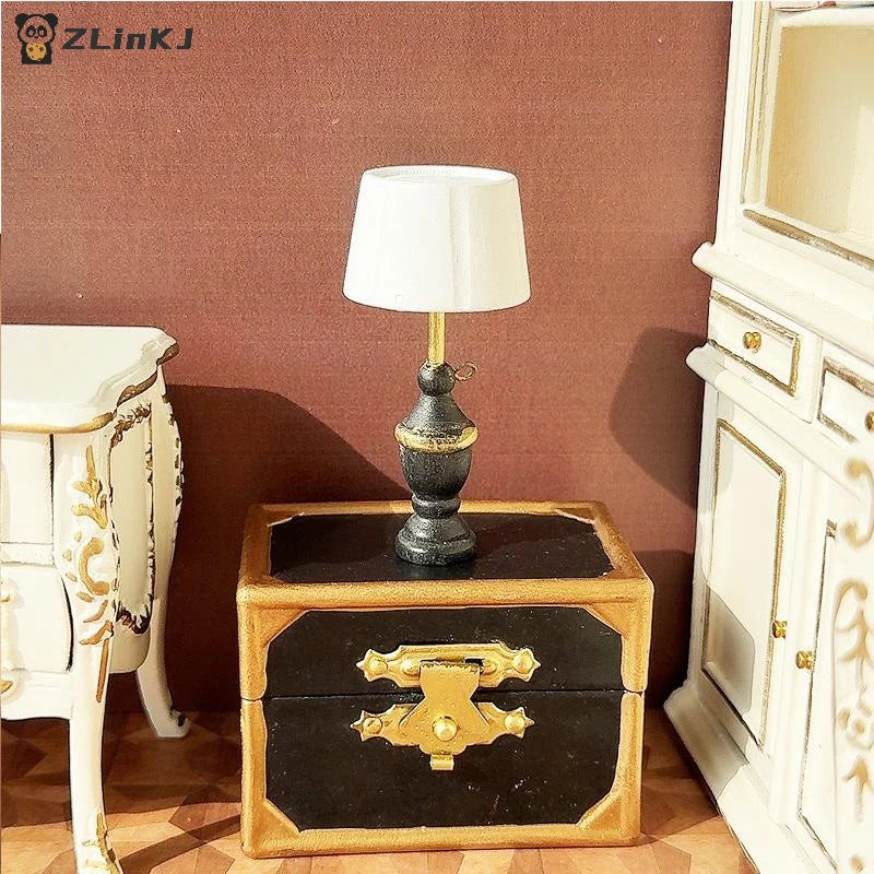 ▶1: 12 Dollhouse Miniature Wooden Lamp Model Ornaments Photography Prop Kids Pretend Play Toys Doll House Mini Decoration Gifts Zpaxo