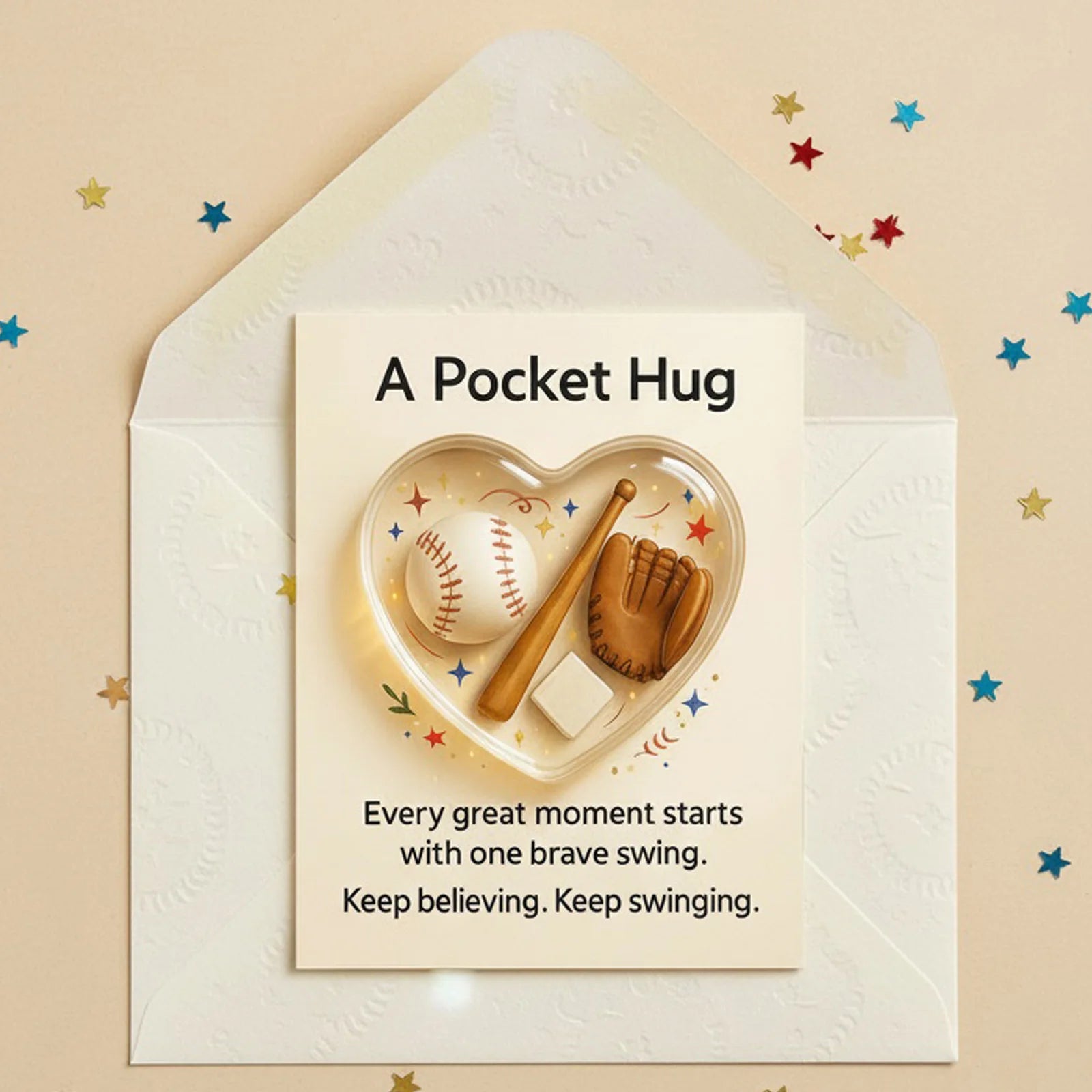 Heart Shaped Sport-themed Pocket Hug Collection Card Sports-themed
