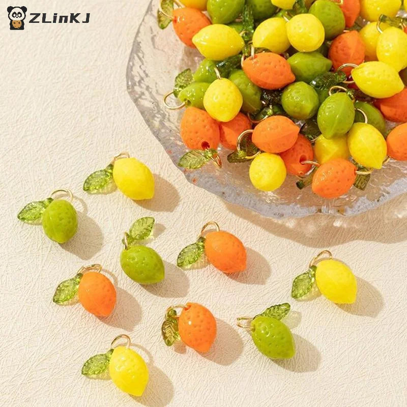 Acrylic Fruit Lemon Pendant DIY Charms Small Charm Handmade Jewelry Zpaxo
