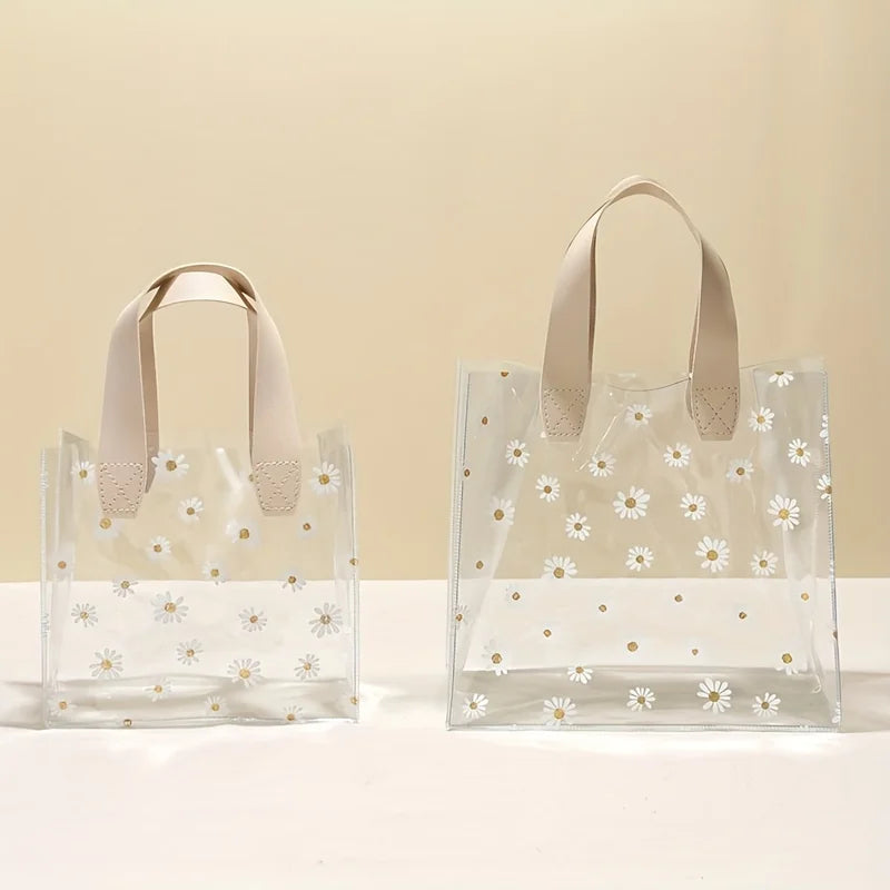 Daisy Tote Gift Bag – Foldable PVC Candy & Jewelry Bag