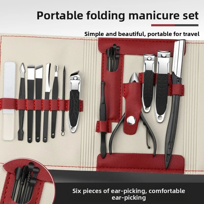 19pcs Stainless Steel Nail Scissor Set Full Set Nail Clippers Household Cuticle Nipper Manicure Tools Nail Clippers Zpaxo
