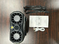 Dual Vent Waist Fan, Portable Neck Fan with Emergency Flashlight Clip on Fan, 15000RPM 199 Wind Speeds, Smart Digital Display Zpaxo black 220V-240V EU Plug