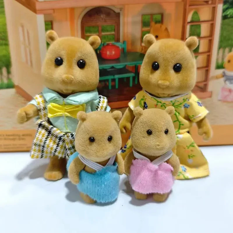 1 12 Simulation Dollhouse Anime Character Toy Cartoon Action Figure Zpaxo Raccoon Family
