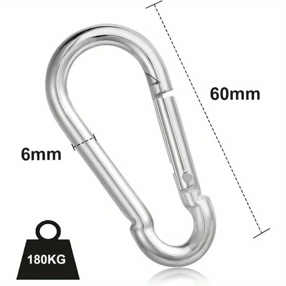 Stainless Steel Carabiner 6x60mm Load Capacity Rust-resistant
