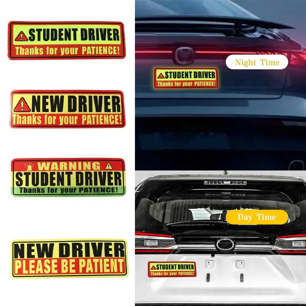 Student Driver Magnets Stickers Adhesive Tape Reflective Magnetic Zpaxo