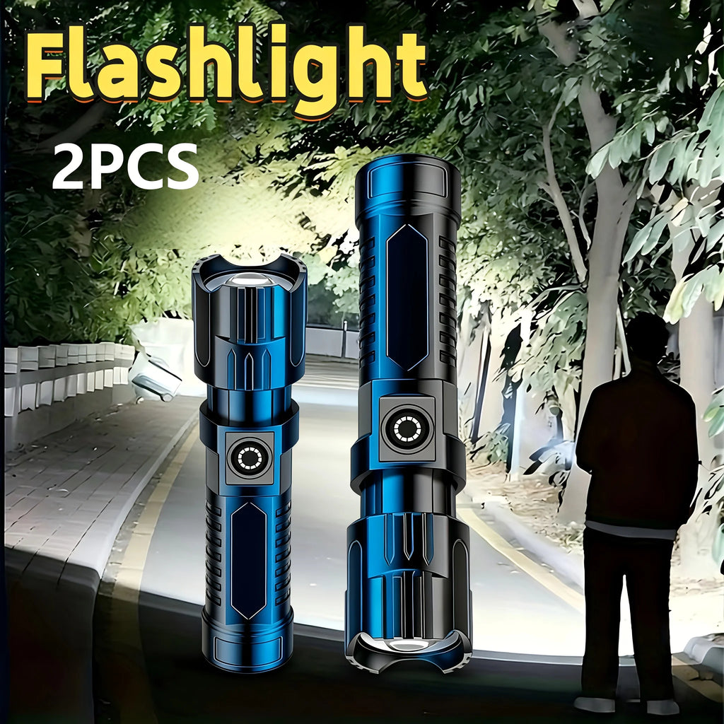 Tactical LED Flashlight 2000LM USB Rechargeable Zoom Torch Powerful Zpaxo