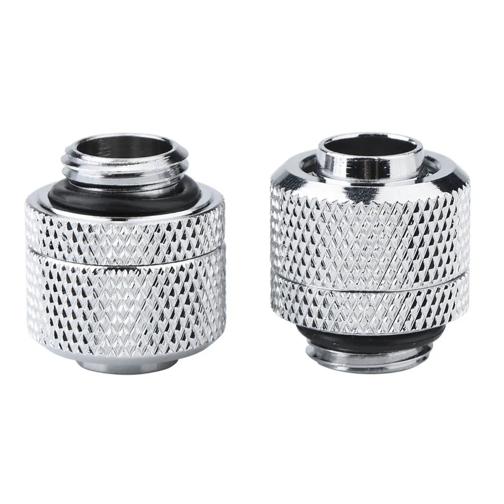 Two-Touch Fitting Brass for PC Water Cooling G1/4 Thread Flexible Tube Connector Brass Two touch Fitting Zpaxo silver