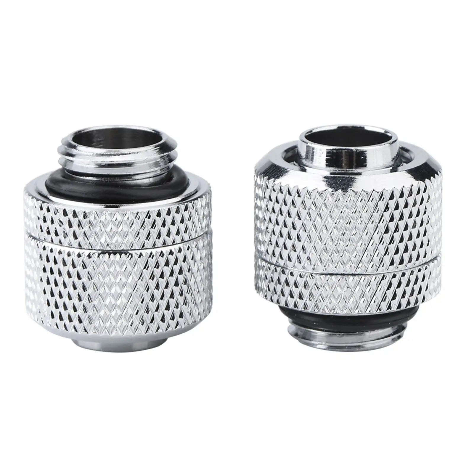 Two-Touch Fitting Brass for PC Water Cooling G1/4 Thread Flexible Tube Connector Brass Two touch Fitting Zpaxo silver