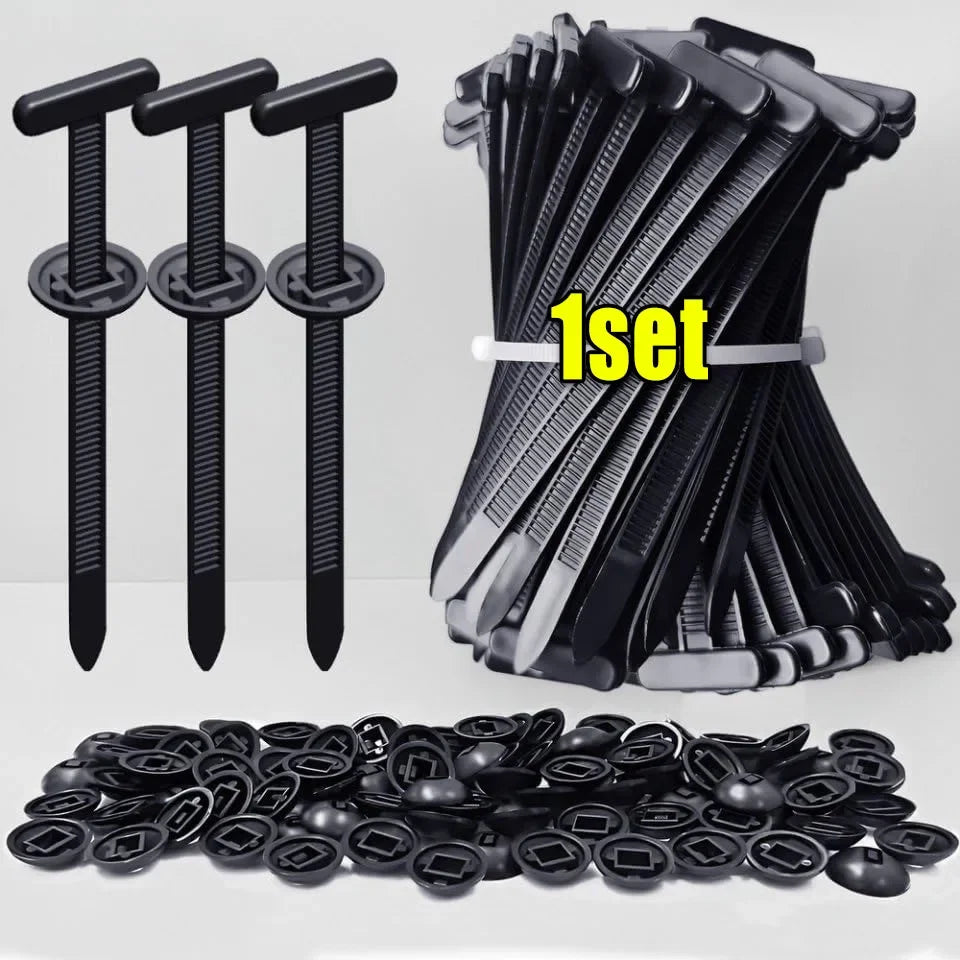 1000set Self-locking Nylon Cable Tie Buckle - Heavy Duty Pin & Button Zip Ties Car Repair Fastening Strap Zpaxo 1set(2pcs)