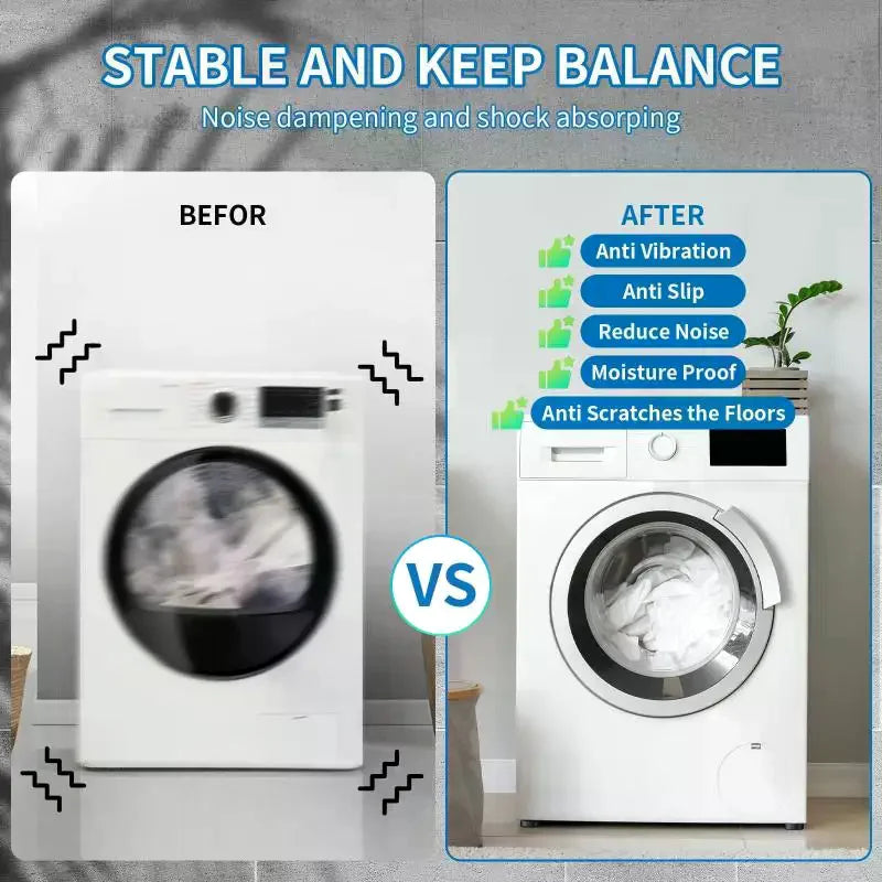 1/4Pcs Washing Machine Rubber Foot Mat New Suctions Universal Anti Vibration Feet Pads Silent Refrigerator Foot Pad Lifting Base Zpaxo