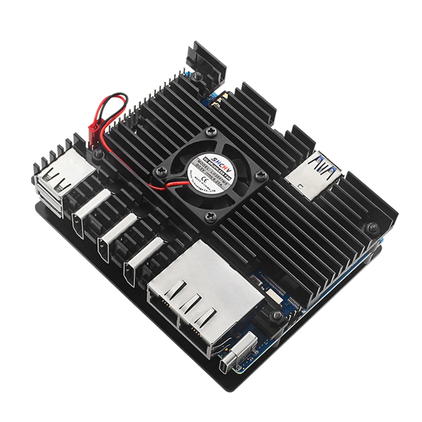 Orange Pi 5 Aluminum Case Active Passive Metal Cooling Enclouse Fan