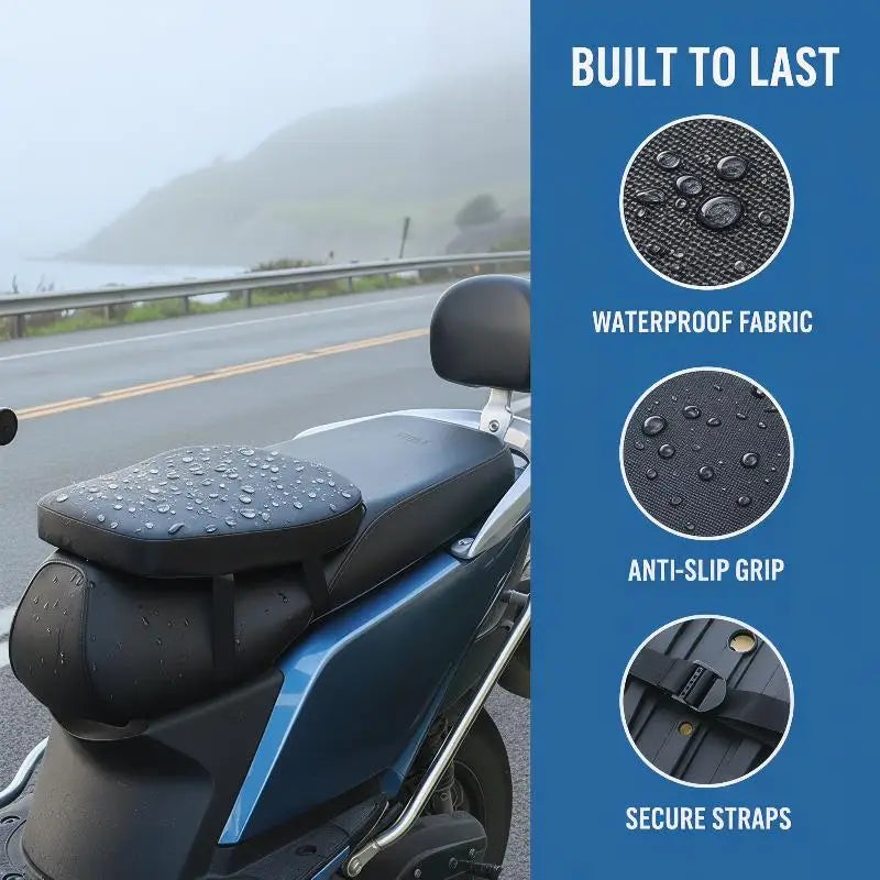 Waterproof Motorcycle Rear Seat Cushion – UV & Shock Absorbing