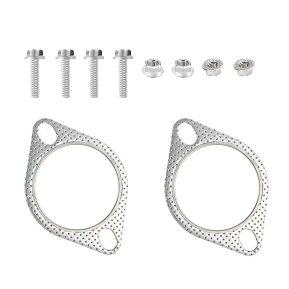 Heavy Duty Car Exhaust Gasket Bolts Temperature Resistance Catalytic Zpaxo Silver-1.75in