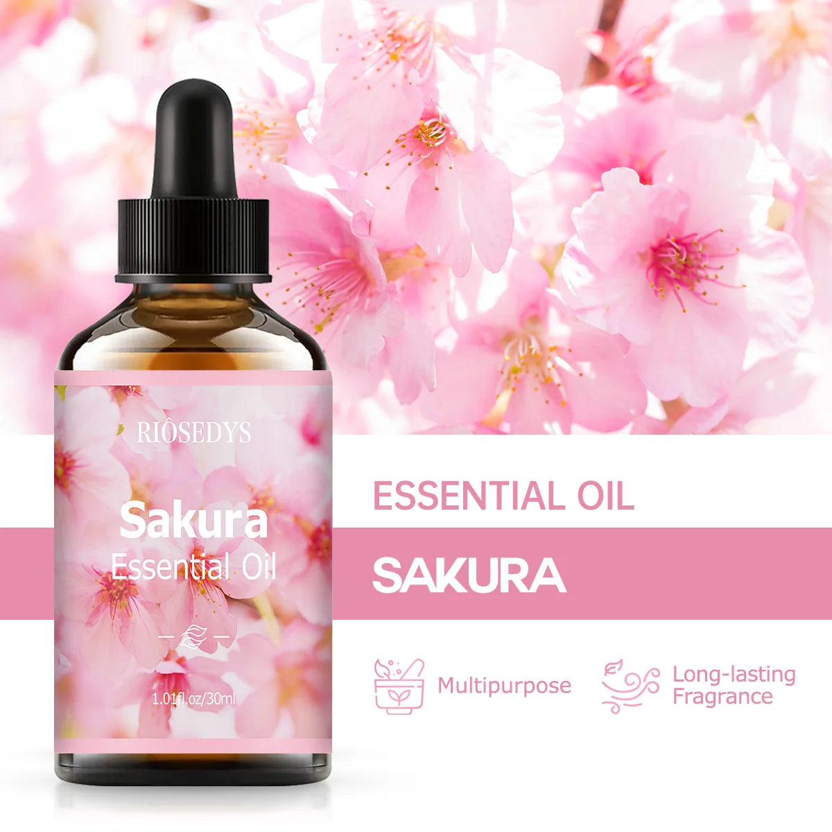 SAKURA Essential Oil Natural Fragrance Suitable Body Massage Zpaxo