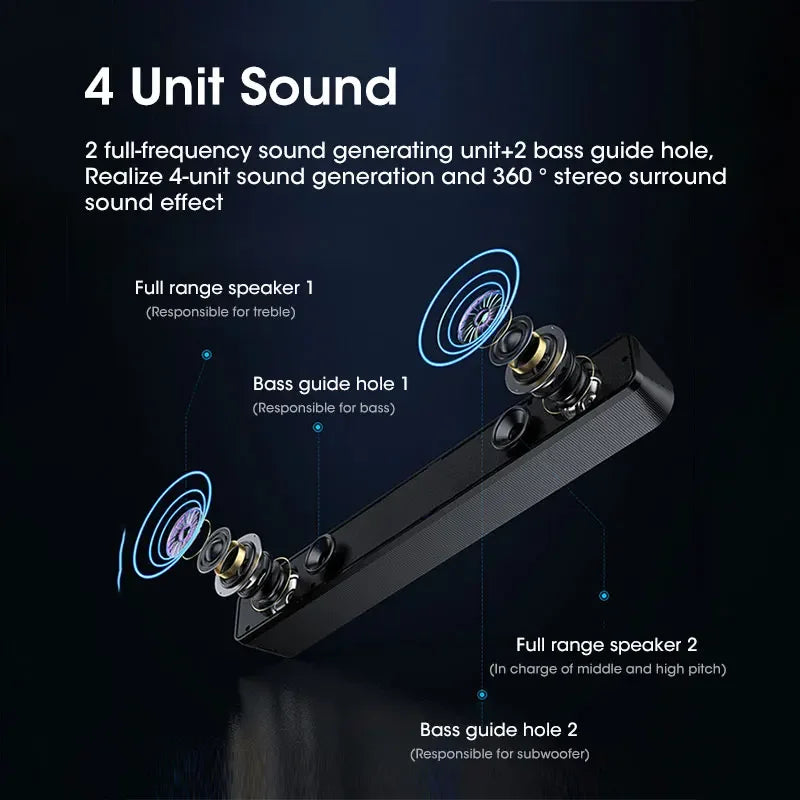 Wired USB Bluetooth Computer Speaker Stereo Subwoofer Soundbar 3D Home Surround Speakers for PC Music Player Wired Loudspeaker Zpaxo