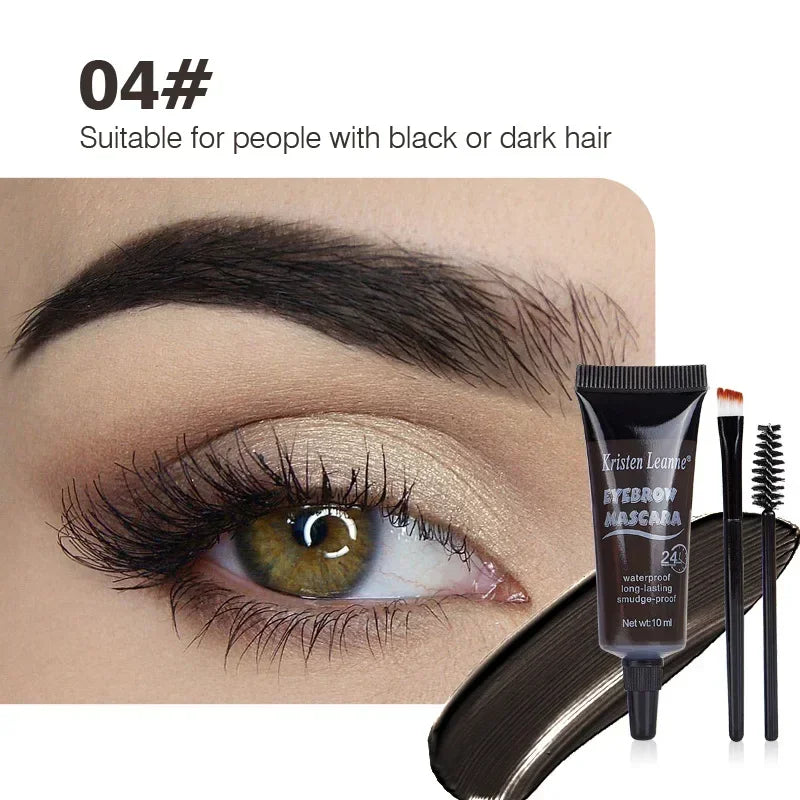 Natural 6 Colors Liquid Dyeing Eyebrow Cream Waterproof Durable Brown Zpaxo Color 4