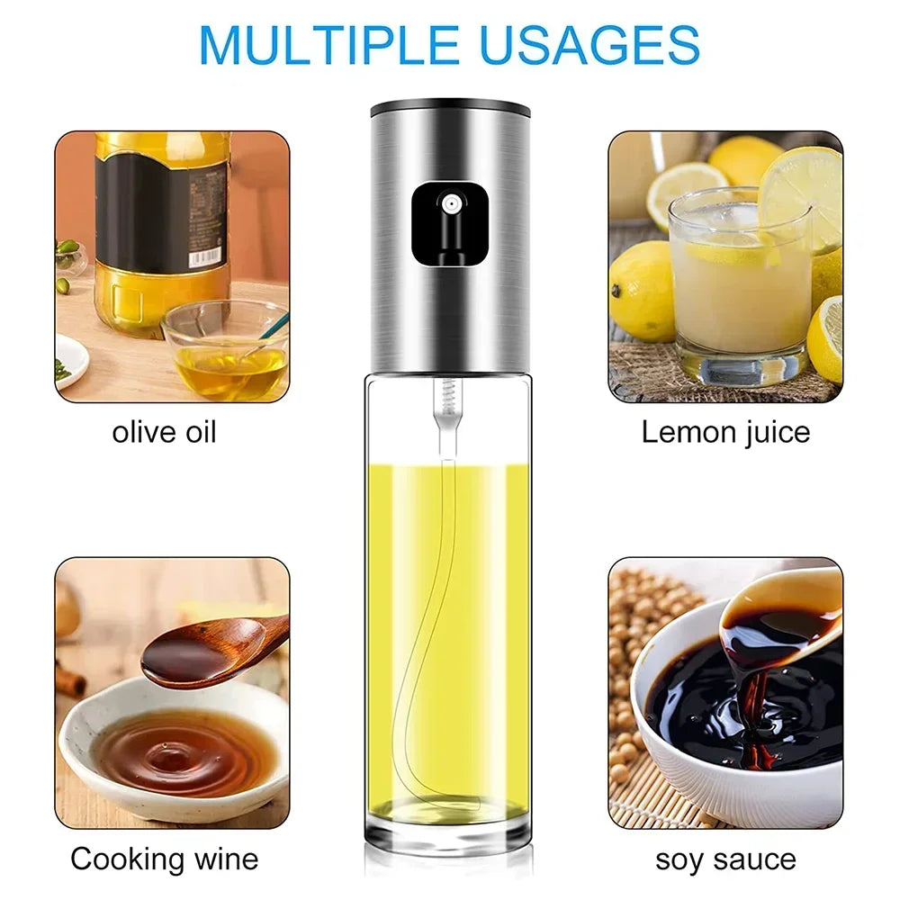 Oil Sprayer Bottle Portable Kitchen Baking Salad BBQ Utensils Glass