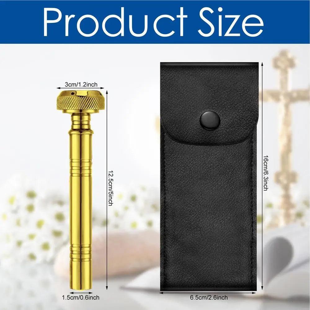 Holy Water Holder Pocket-size Liquid Dispenser Religious Sprinkler Zpaxo Brown