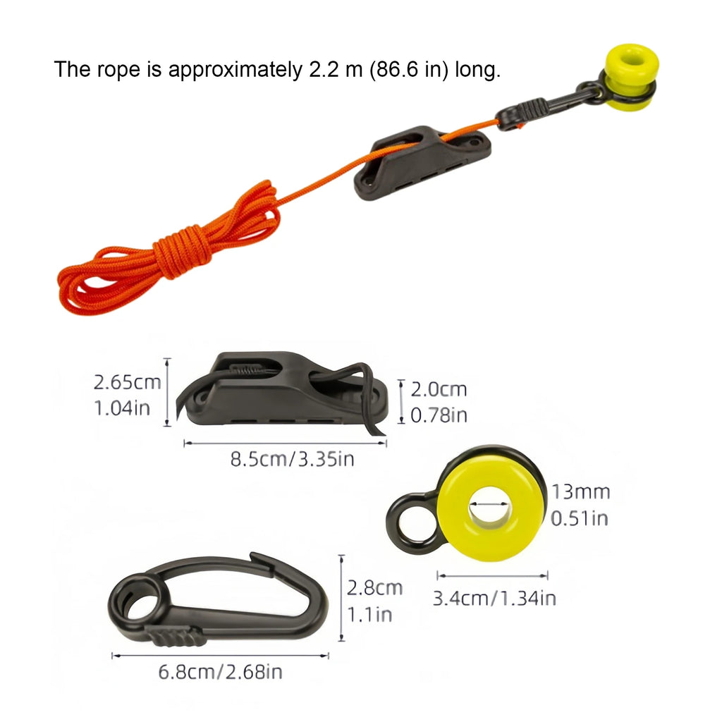Downrigger Weight Retriever 86 6-Inch Cord Snap Fairlead Cleat