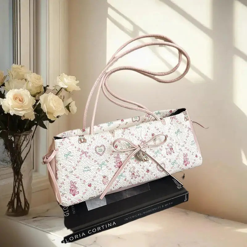 Contemporary Sweet Bow Shoulder Bag Cartoon Print Large Women S Tote Zpaxo