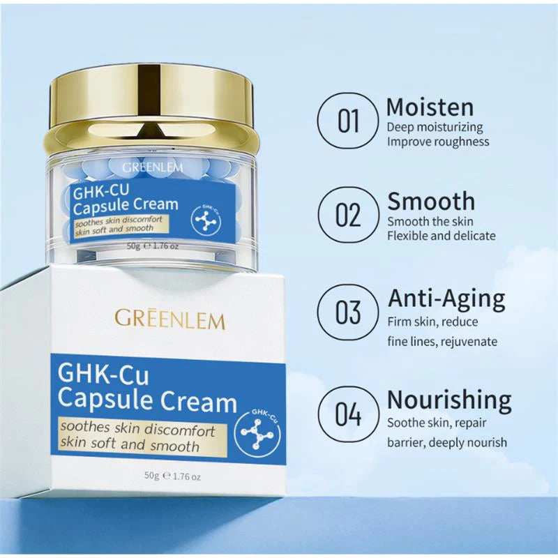 Blue Copper Peptide Face Cream – Firming & Hydrating Capsules Peptide Face Cream Zpaxo