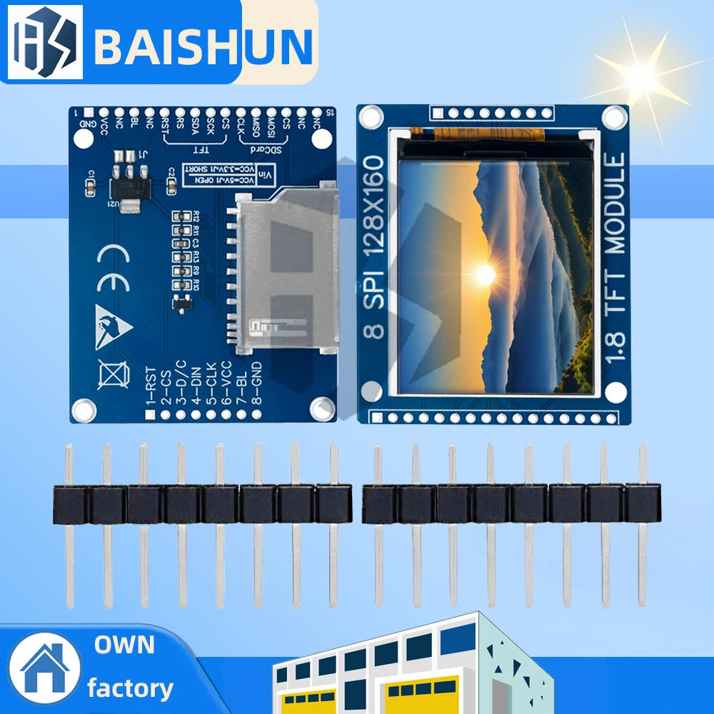 1 8 SPI TFT LCD Module 128x160 ST7735S IC Dual Voltage 3 3V 5V Zpaxo Default Title