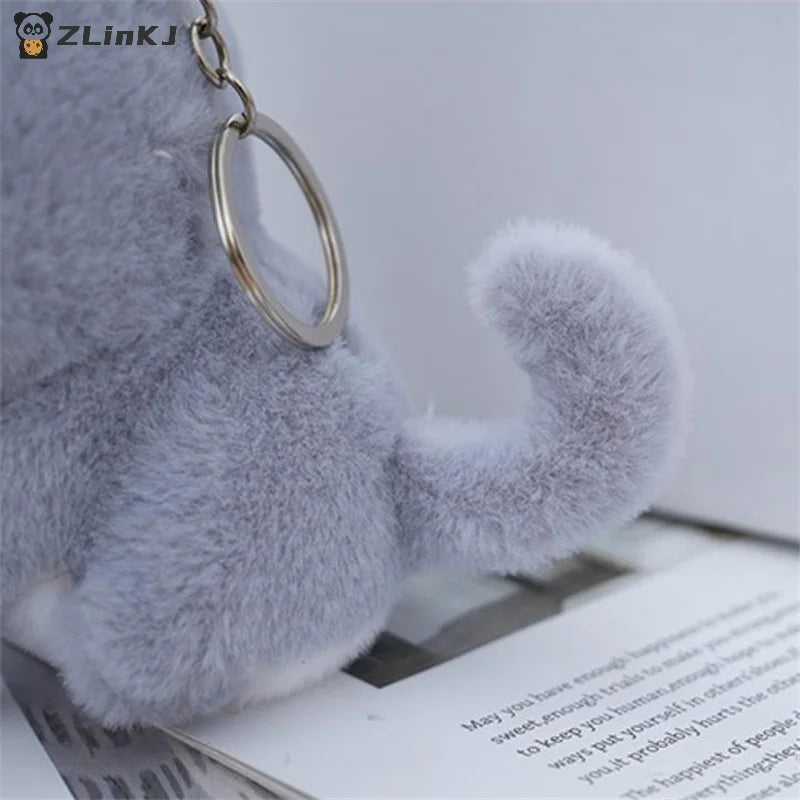 ▶1PCS 12cm Cartoon Little Cat Plush Toy Keychain Cute VIP Guests Cat Pendant Backapck Hangings Decoration Gifts Zpaxo