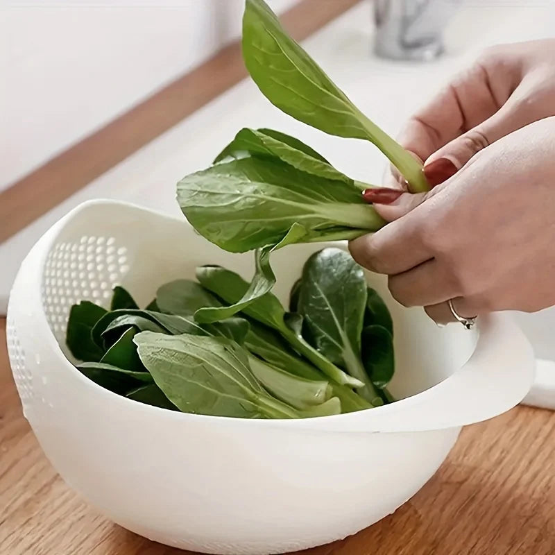 Kitchen Washing Basket Plastic Drainage Colander Rice Vegetables