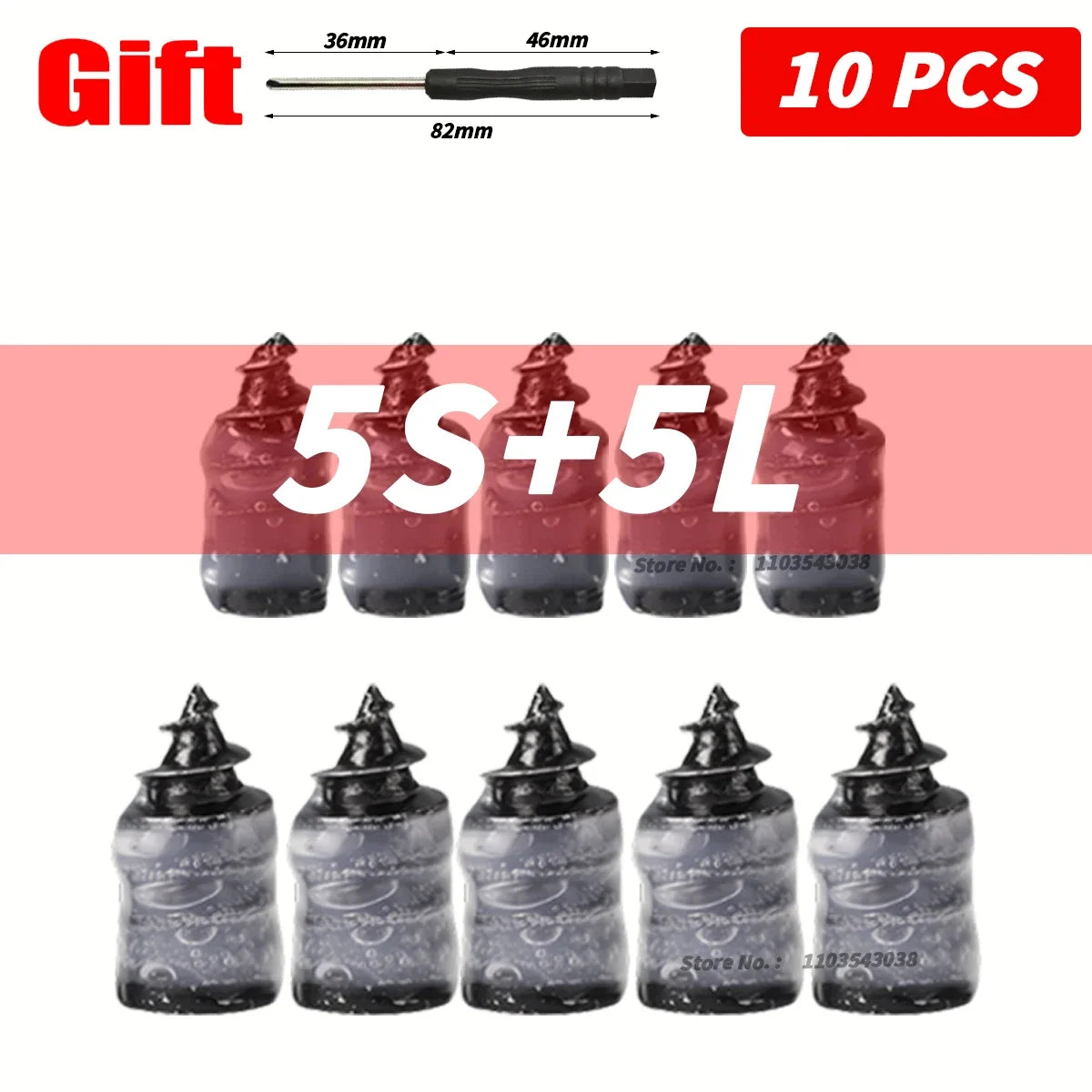 Universal Puncture Repair Car Motorcycle Tubeless Tires Rubber Screw Zpaxo 10Pcs Mixed