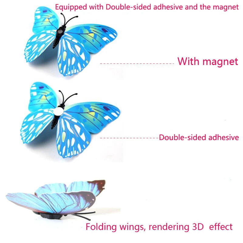 3D Butterfly Wall Stickers & Fridge Magnets – 12/24pcs