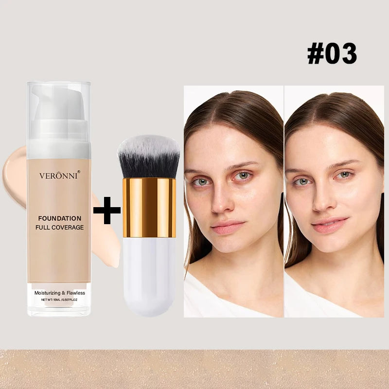 Foundation Cream Lightweight Smooth Makeup Concealer Long-lasting Zpaxo 03