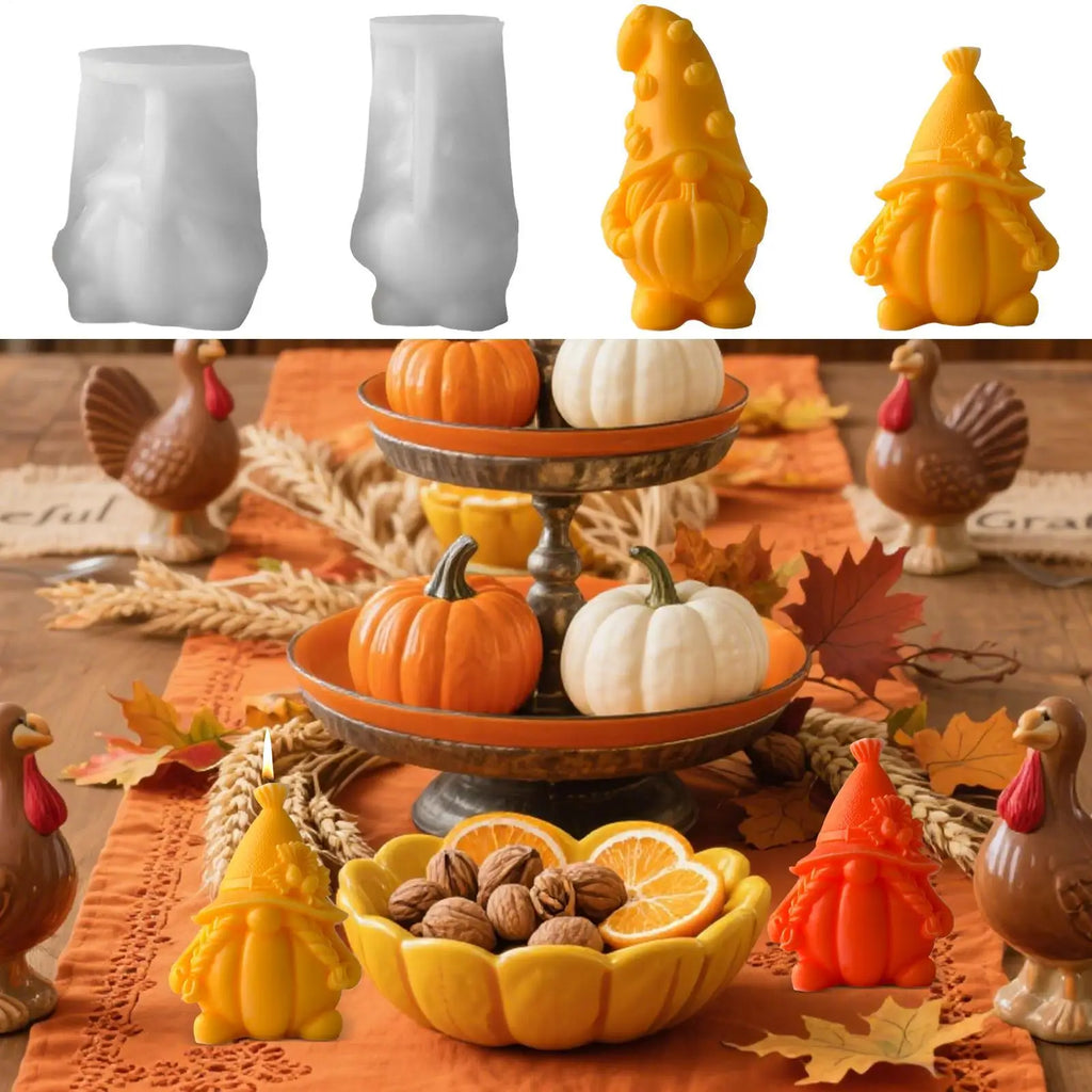 Halloween Molds 3D Pumpkin Mold Autumn Reusable Gnome Crafts