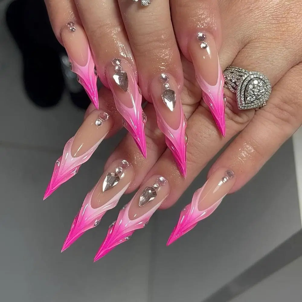 Manicure Long Almond False Nails Stiletto Ballerina Fake Nials Zpaxo JP3391