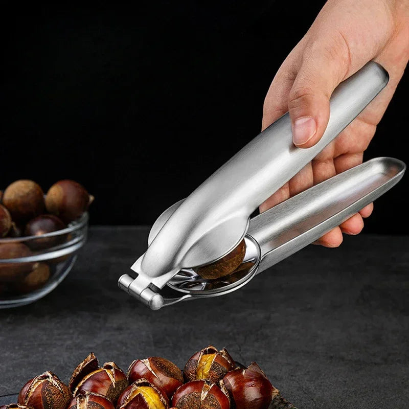 Stainless Steel Chestnut Opener & Nut Cracker – Cross Blade Nut Cracker Tool Zpaxo