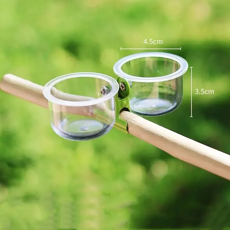 Parrot Food Bowl Feeder Cup With Clip Small Pet Bird Feeder Water Bowl Bird Cage Feeder Pet Feeding Basin Bracket Accessories Zpaxo