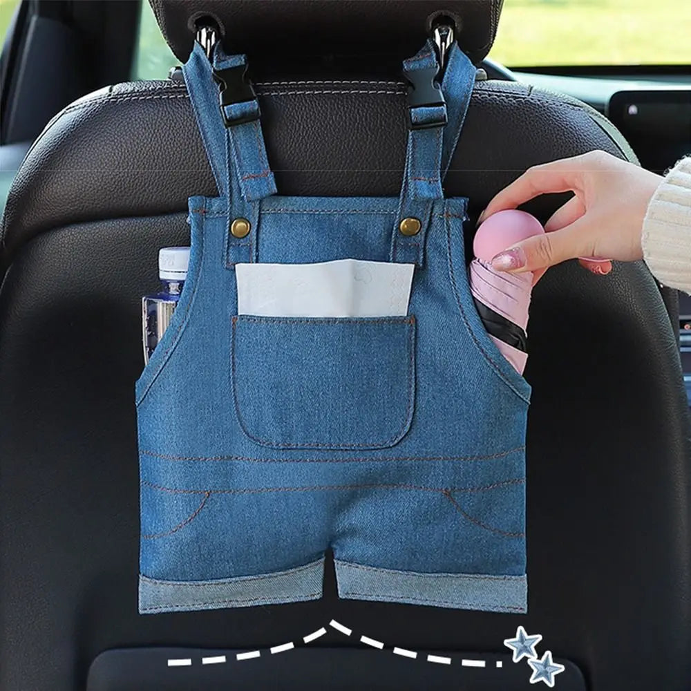 1 Design Jeans Shape Car Tissue Box Creative Denim Overalls Storage Zpaxo