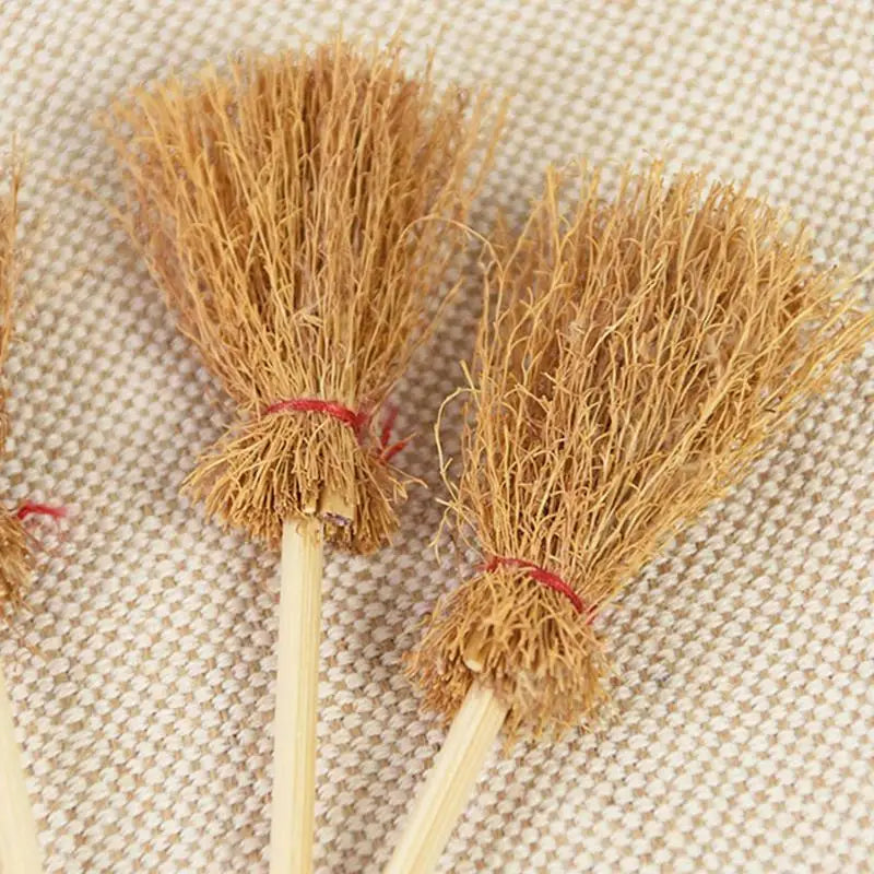 Halloween Witch Broom Pack Of 10 Miniature Witch Broom Decor Dollhouse Room Scenery Layout Restaurant Door Indoor Outdoor Decor Zpaxo
