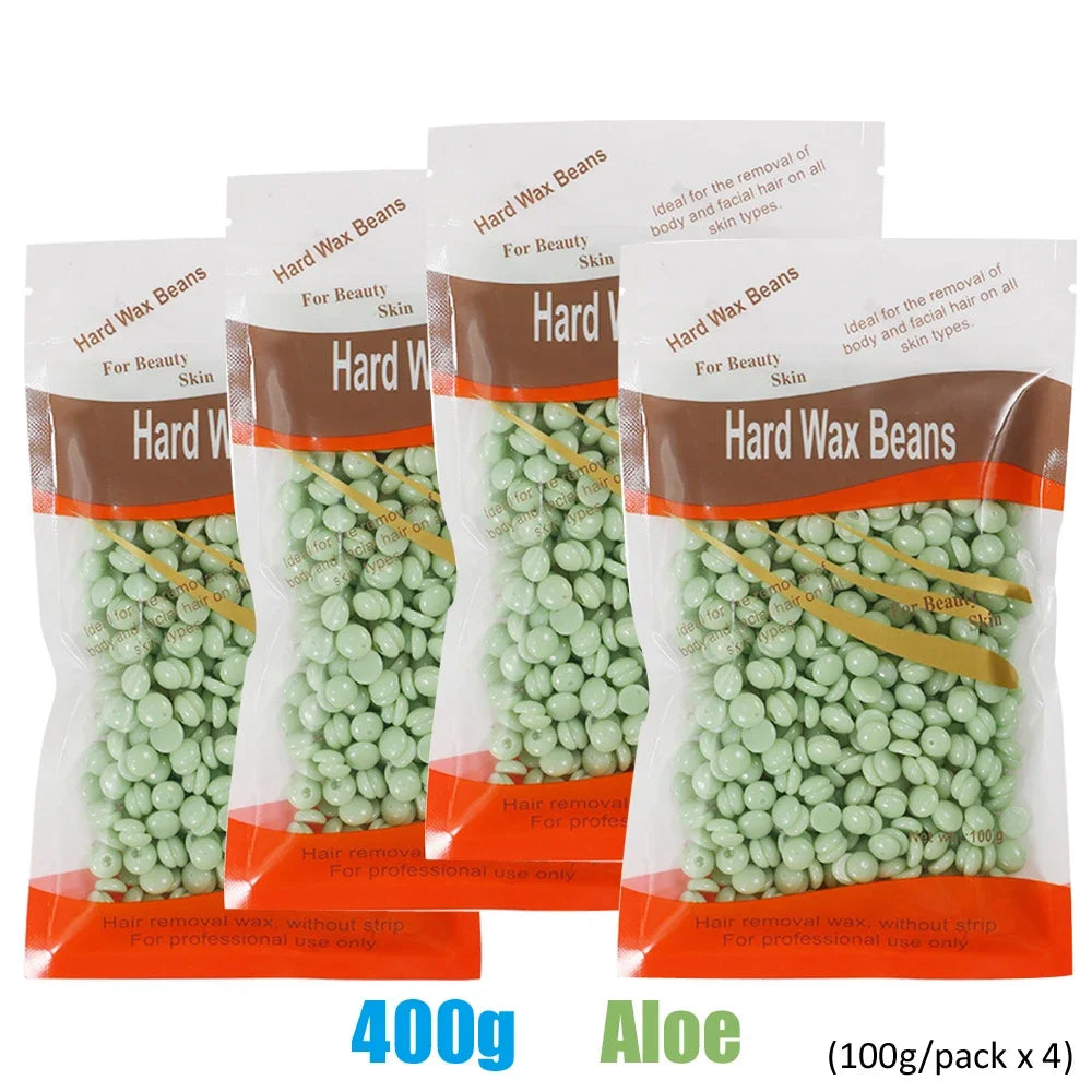 1000g/500g/400g Wax Bean For Hair Removal Fast Painless Body Bikini Leg Arm Hair Remove Hard Wax Beans For Wax Heater Machin Zpaxo 400g-Aloe
