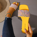 Women Slippers 2025 Fashion Sandals Lightweight Beach Shoes Trend Zpaxo YELLOW 40