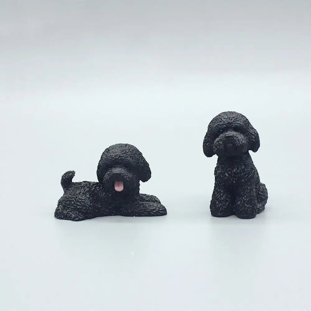 Simulation Poodle Dog Figures Puppy Model Miniature Figurine Mini Zpaxo