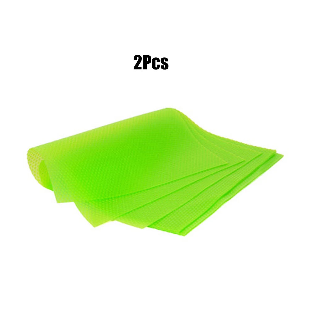 2Pcs EVA Refrigerator Liner Mat Waterproof Washable Fridge Shelves Pads for Drawer Cabinet Zpaxo 2Pcs Green 45x29cm