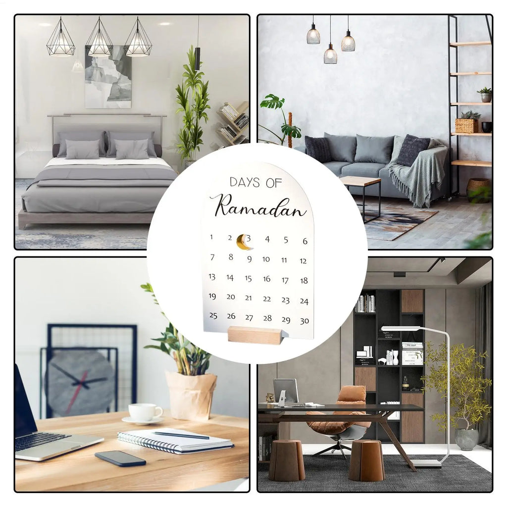 Ramadan Countdown Calendar 30 Days Acrylic Eid Mubarak Tabletop