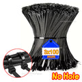 Electrician’s Cable Ties Nylon Cable Tie Self-locking Nylon Cable Tie Heavy Duty Cables Fastening Ring Loop Hardware Organizer Zpaxo B(no hole) 100P