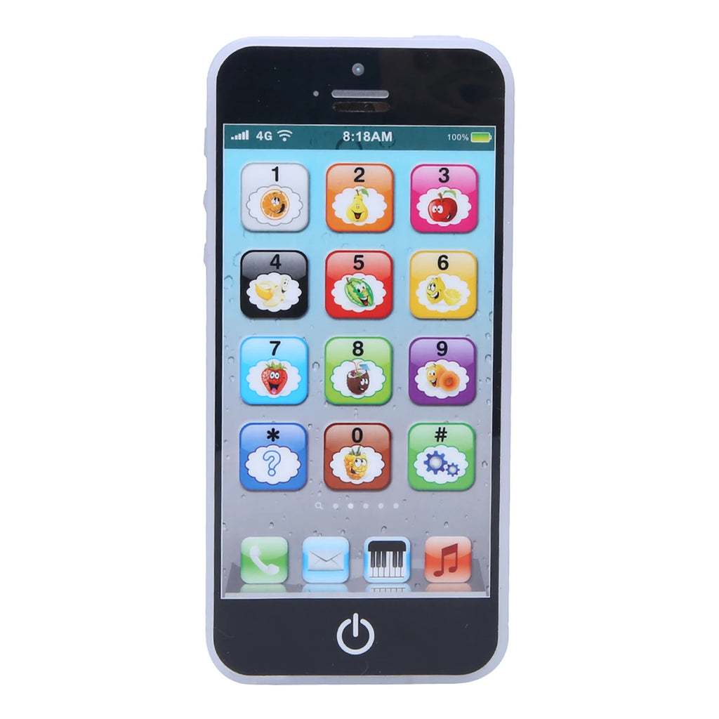 Baby Early Educational Toy English Learning Machine Music Light Touch Screen Mobile Learning Phone Toy Early Child Development Zpaxo black