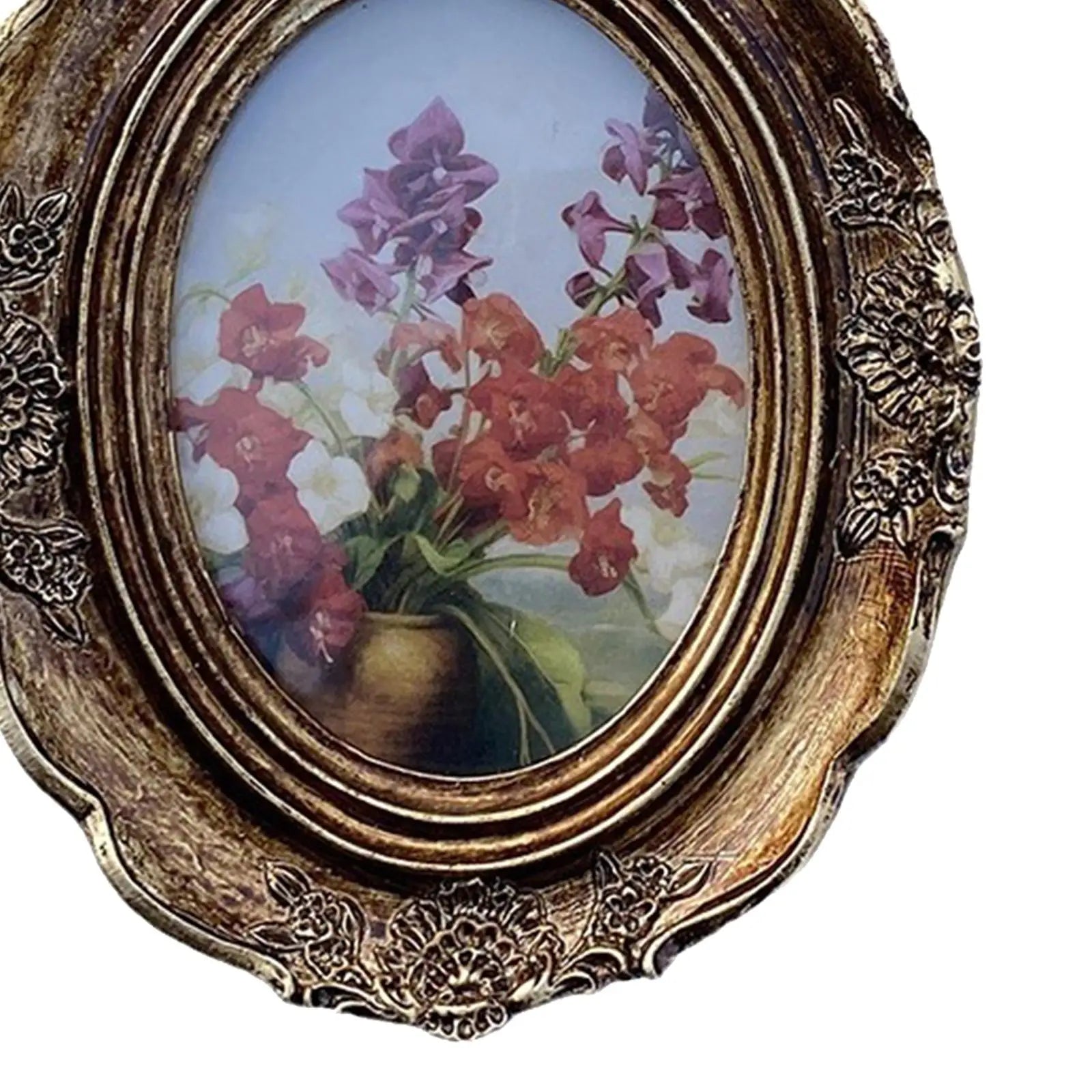 Vintage Oval Resin Photo Frame – European Baroque Style Vintage Picture Frame Zpaxo