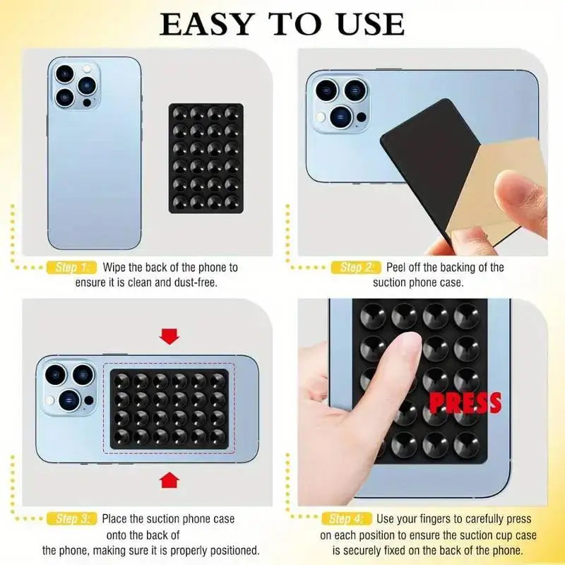 Suction Phone Holder Cup Stand Square Silicone Single-sided Anti-slip