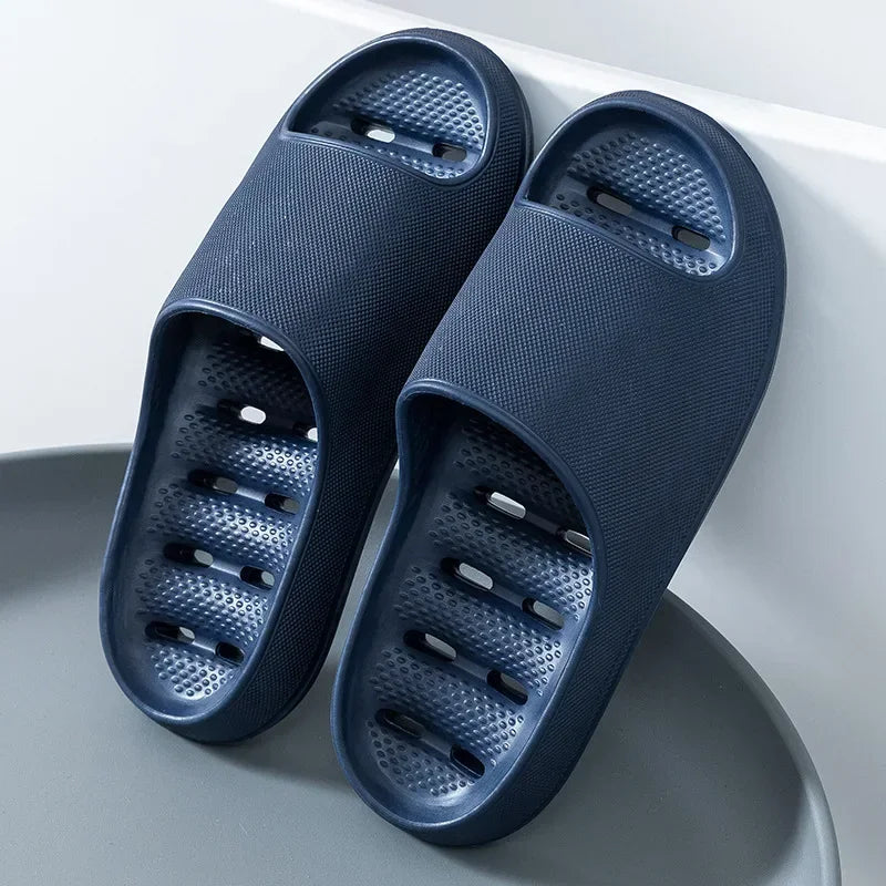 Anti-slip Quick-drying Slippers Thick-soled Bathroom Leakage Design
